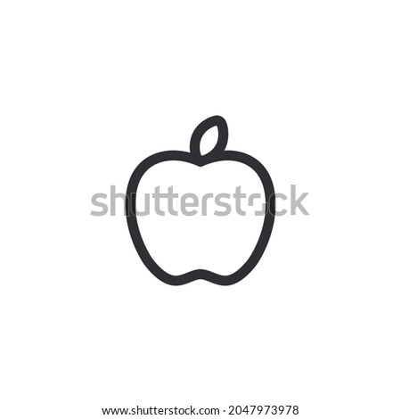 Apple icon. Fruit icon. Ripe fruit. Fresh fruits. Logo template. Food icon. Symbol of vegetarianism. Healthy food. Proper nutrition. Delicious fresh fruit. Apple line icon. Apple silhouette. Apple sig
