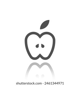 Icono de manzana, fruta, Ilustración vectorial