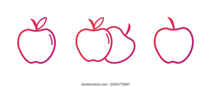 Apple Icon. Apple Gradient Icon Symbol Vector Illustration