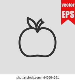 Apple icon hand drawn doodle sketch isolated on grey background.Vector illustration.
