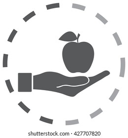 Apple Icon in hand - vector icon