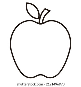 icono de manzana, icono de símbolo de ilustración vector, icono de línea, apel de buah
