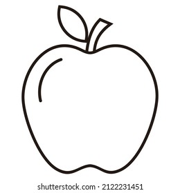 apple icon, illustration sigele icon vector, line icon, buah apel
