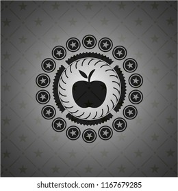 apple icon inside black emblem. Vintage.