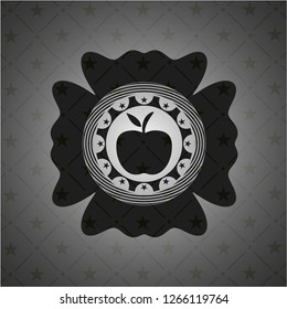 apple icon inside black emblem. Vintage.