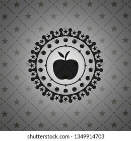 apple icon inside black emblem. Vintage.