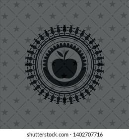 apple icon inside black emblem