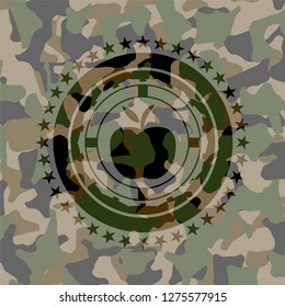 apple icon inside camo texture