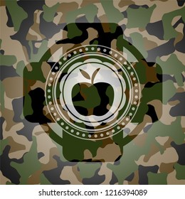 apple icon inside camouflage emblem