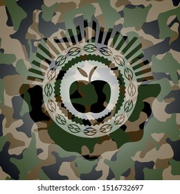 apple icon inside camouflage texture