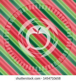 apple icon inside christmas style badge..