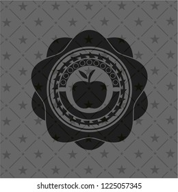 apple icon inside dark badge or emblem