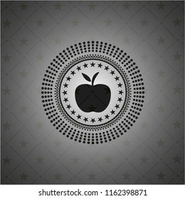 apple icon inside dark emblem