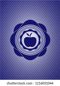 apple icon inside emblem with jean high quality background