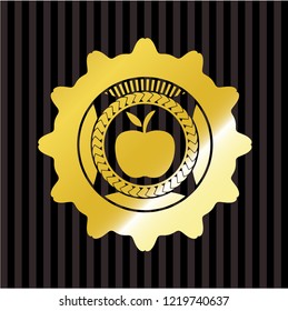 apple icon inside gold badge