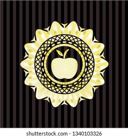 apple icon inside gold badge