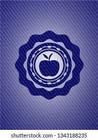 apple icon inside jean background