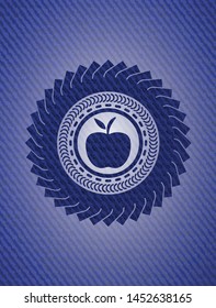 apple icon inside jean background