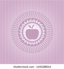 apple icon inside pink emblem. Vintage.