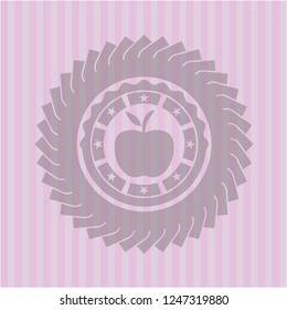 apple icon inside pink emblem. Vintage.