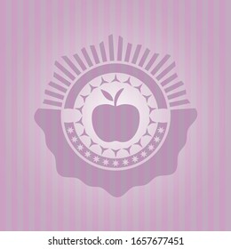 apple icon inside pink emblem. Vintage.