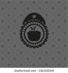 apple icon inside realistic black emblem