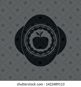 apple icon inside realistic black emblem