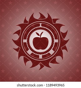 apple icon inside red icon or emblem