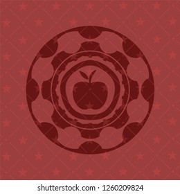 apple icon inside red emblem. Retro