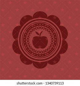 apple icon inside red emblem. Vintage.