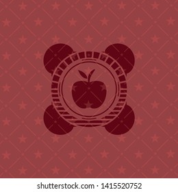 apple icon inside red emblem. Vintage.