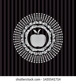 apple icon inside silver badge