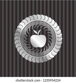 apple icon inside silvery shiny badge