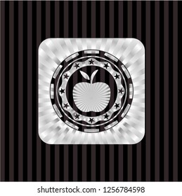 apple icon inside silvery shiny emblem