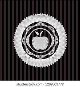 apple icon inside silvery shiny emblem