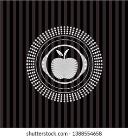 apple icon inside silvery shiny emblem