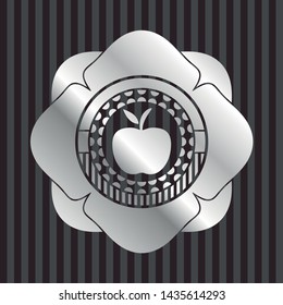 apple icon inside silvery shiny emblem