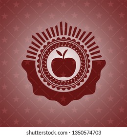 apple icon inside vintage red emblem
