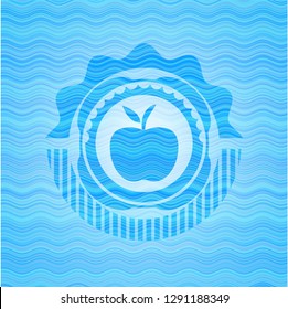 apple icon inside water concept style emblem.