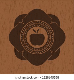 apple icon inside wood emblem. Retro