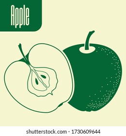 Apple icon isolated. Flat style vector illustration.