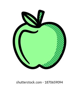 icono de manzana aislado en fondo blanco