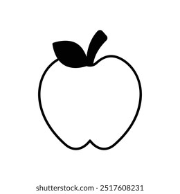 Ícone Apple isolado em um fundo branco. Ilustração vetorial.