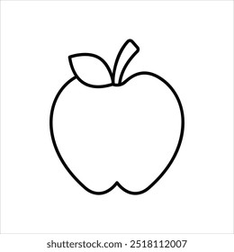 Icono de Apple aislado en un fondo blanco. Ilustración vectorial.