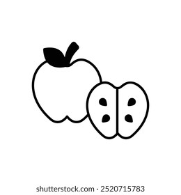 Apple icon isolated on a white background. Vector illustration.