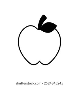 Ícone Apple isolado em um fundo branco. Ilustração vetorial.