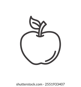 Icono de manzana aislado sobre fondo blanco. Icono de Vector.