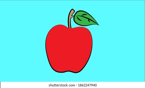 Apple icon isolated vector illustration, color drawing sign, symbol.