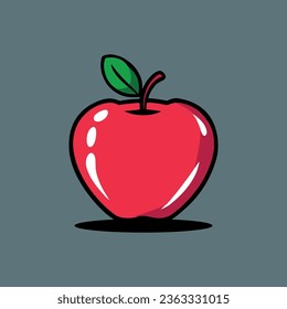 Apple icon isolated vector illustration, color drawing sign, symbol.