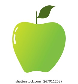 Ícone de maçã isolado ilustração vetorial, maçã verde, frutas doces, frutas tropicais, aperitivos de maçã ou nutrição vegetariana
